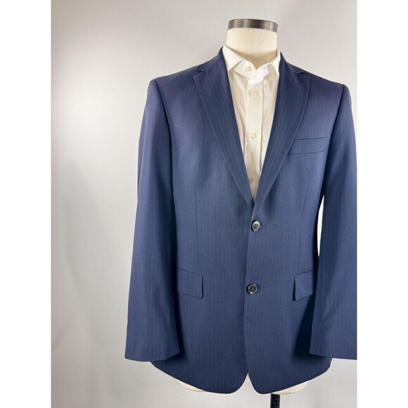 HUGO BOSS Mens Blazer Blue Pasolini Movie Pinstriped Comfort Fit Suit Jacket 38R - Picture 6 of 13